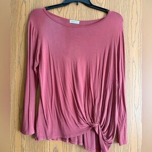 Ginger G Mauve Long Sleeve Top with Knot